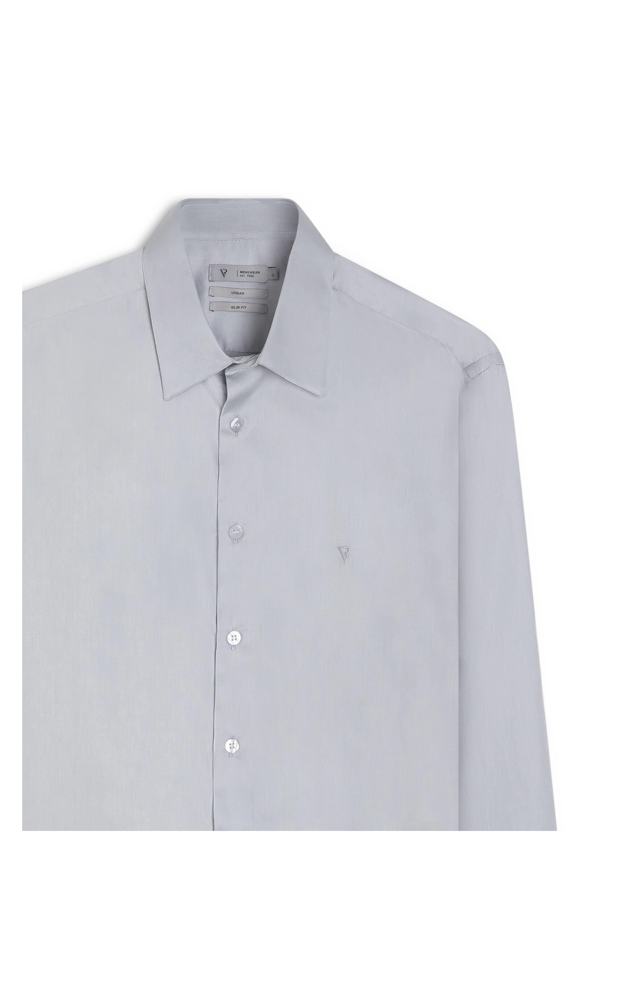 Camisa Cetim Riviera Slim Prata