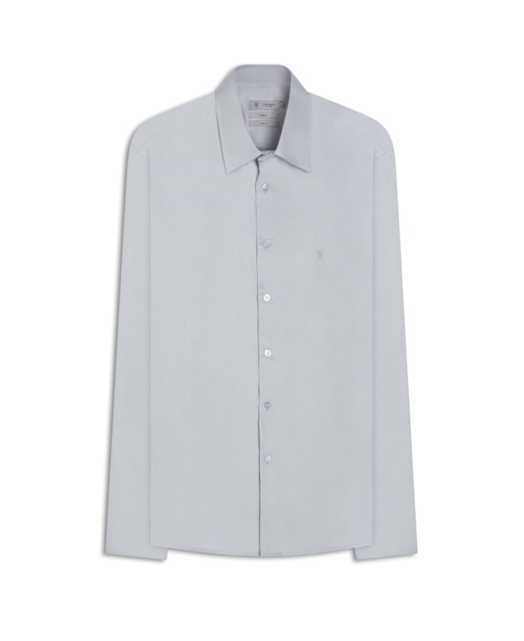 Camisa Cetim Riviera Slim Prata
