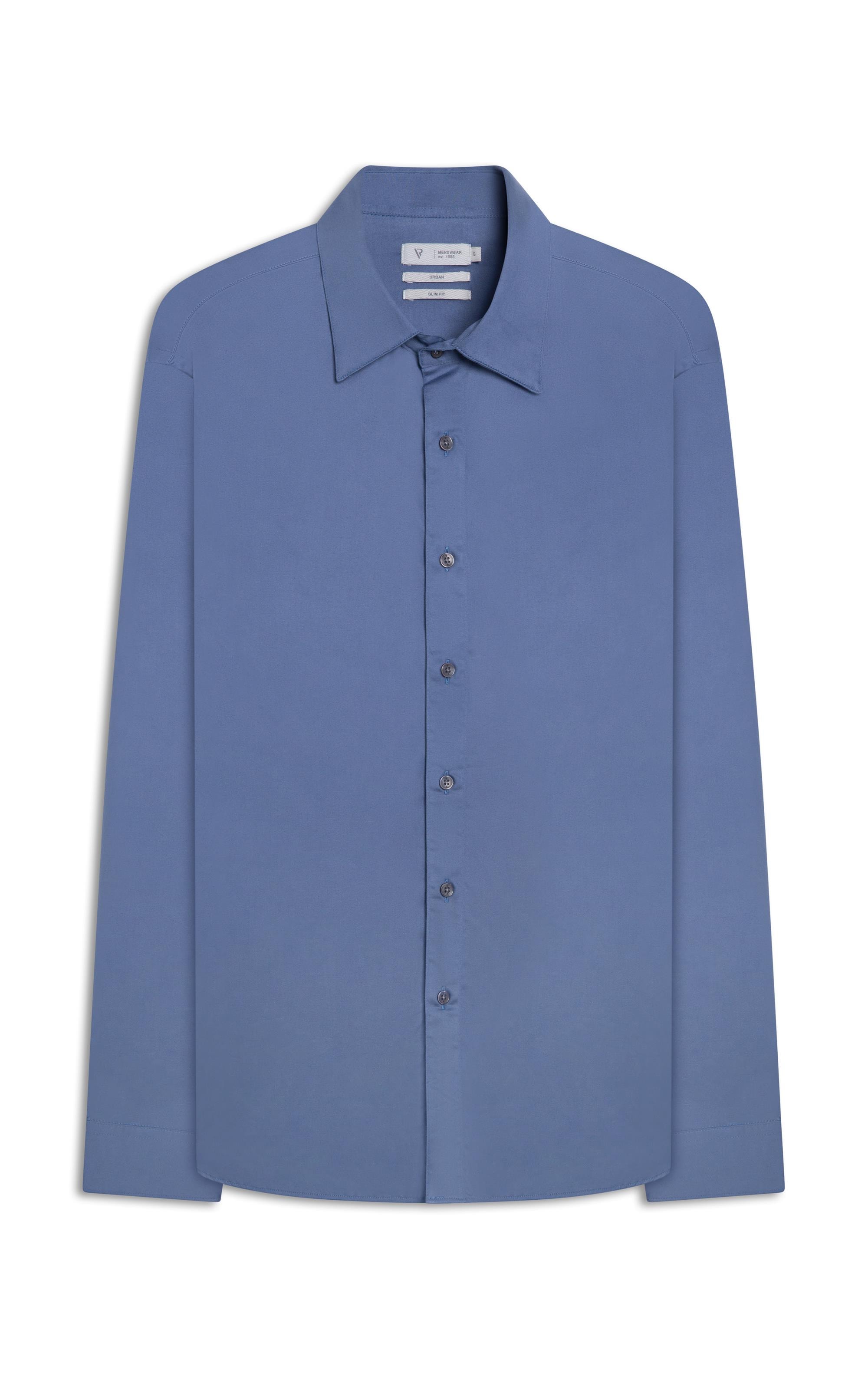 Camisa Cetim Slim Anatomic Azul Jeans