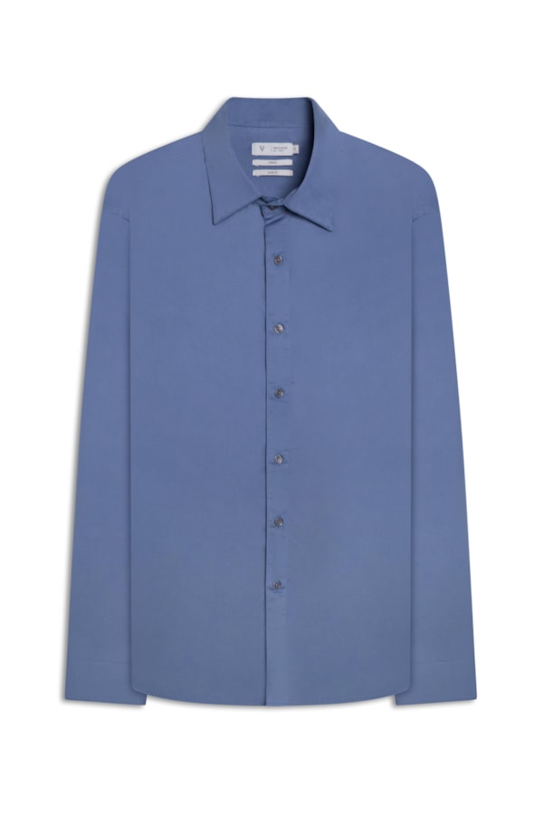 Camisa Cetim Slim Anatomic Azul Jeans