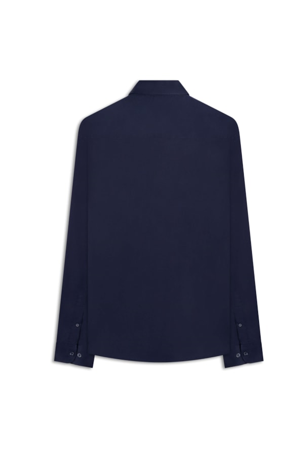 Camisa Cetim Slim French Dark Navy