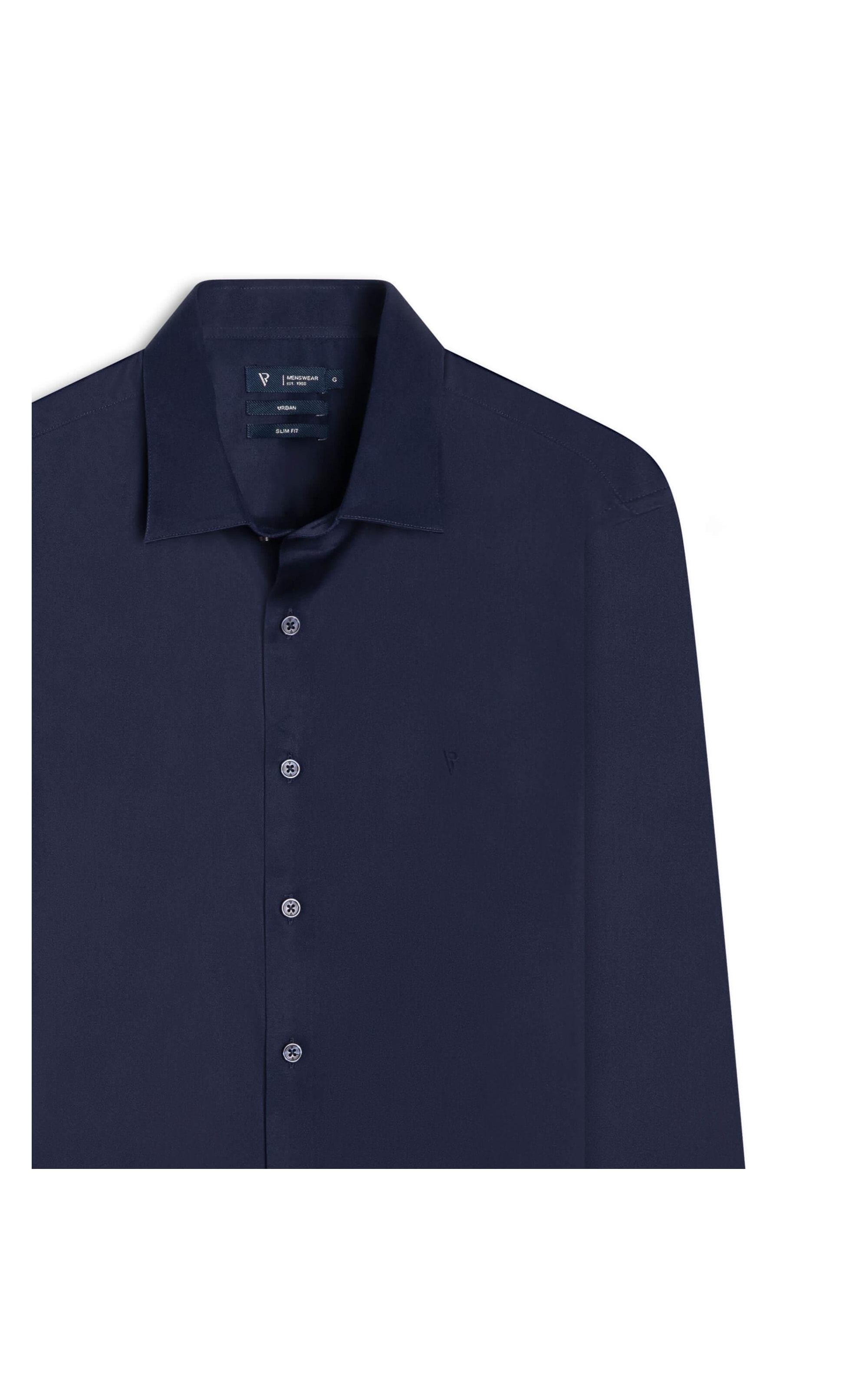 Camisa Cetim Slim French Dark Navy