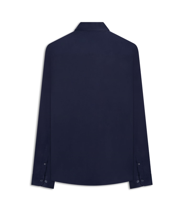 Camisa Cetim Slim French Dark Navy