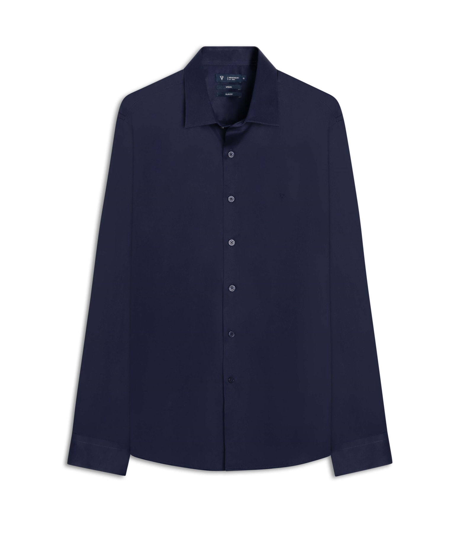 Camisa Cetim Slim French Dark Navy