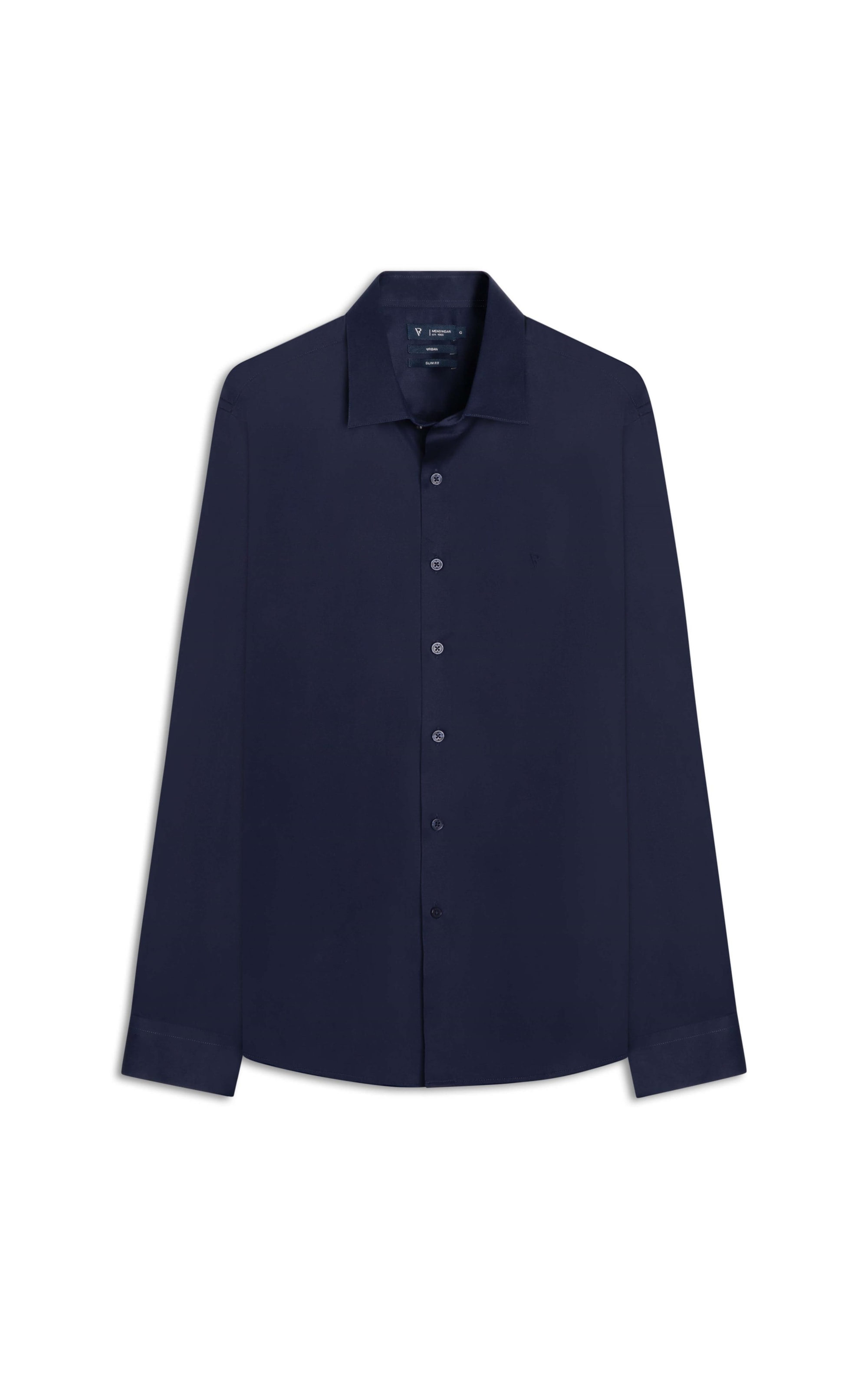 Camisa Cetim Slim French Dark Navy