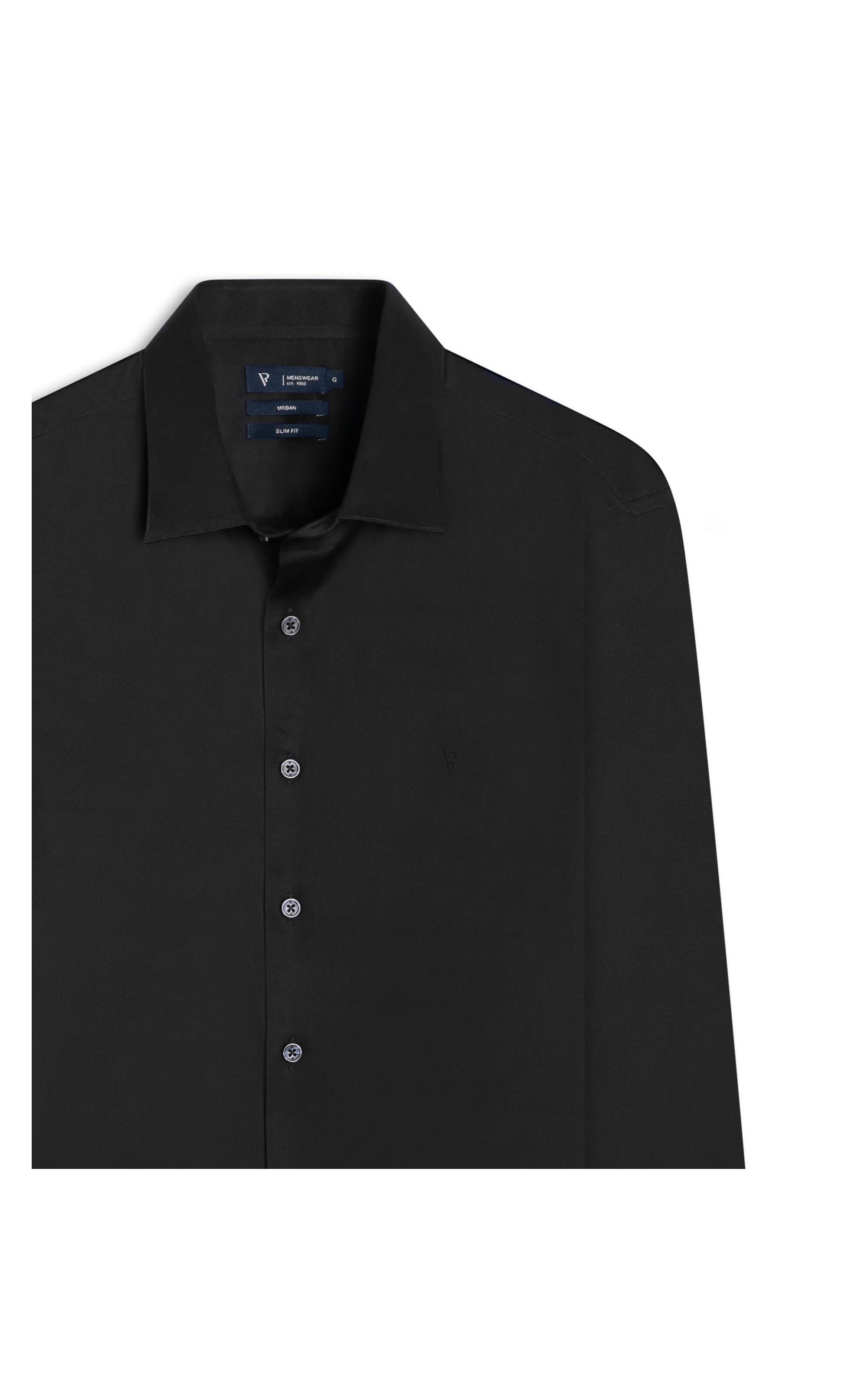 Camisa Cetim Slim French Preto