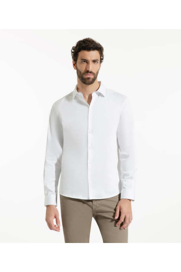 Camisa Cetim Slim Irish Branco