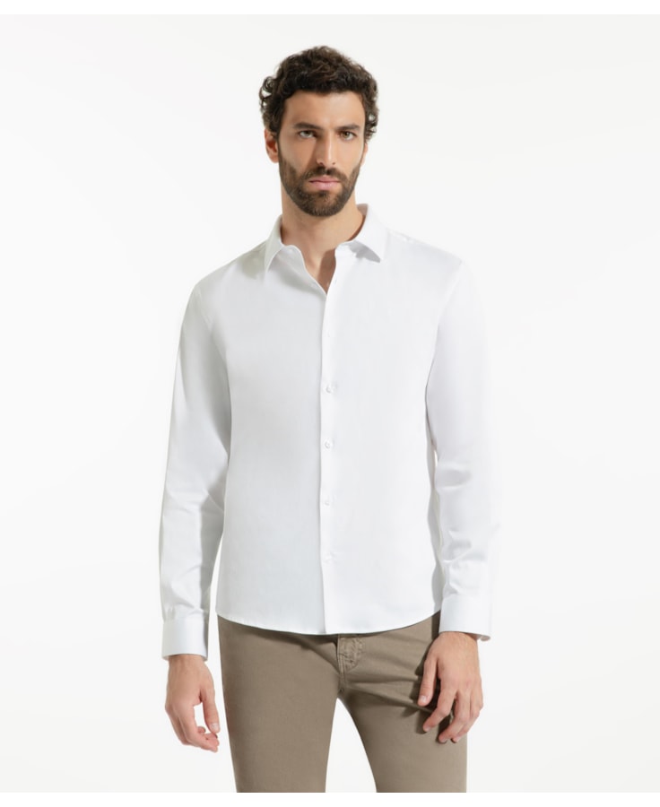 Camisa Cetim Slim Irish Branco