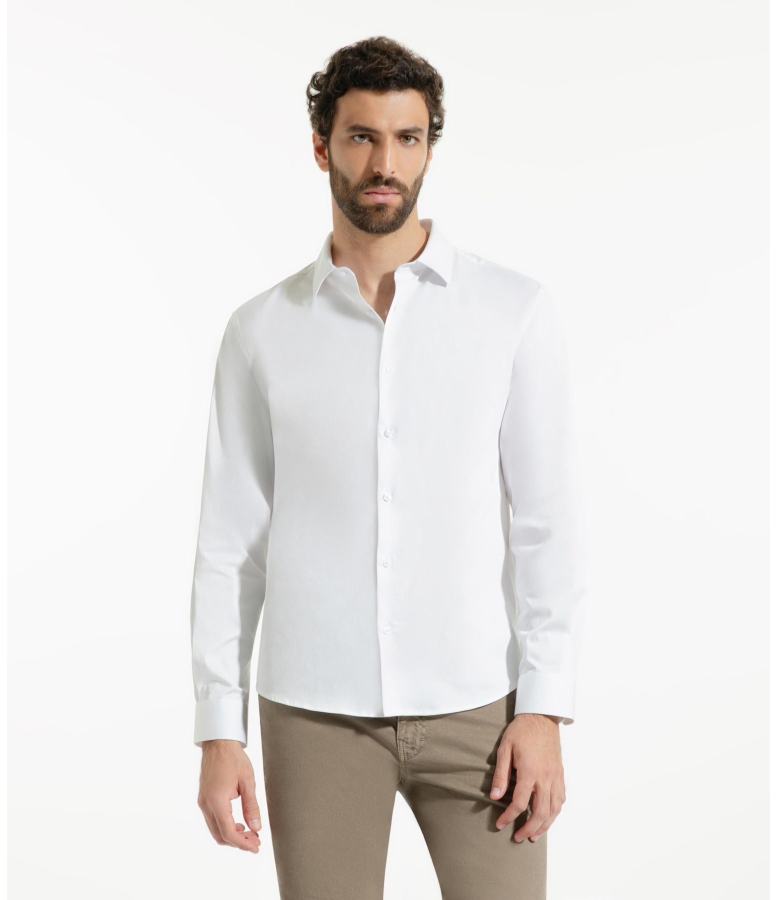 Camisa Cetim Slim Irish Branco