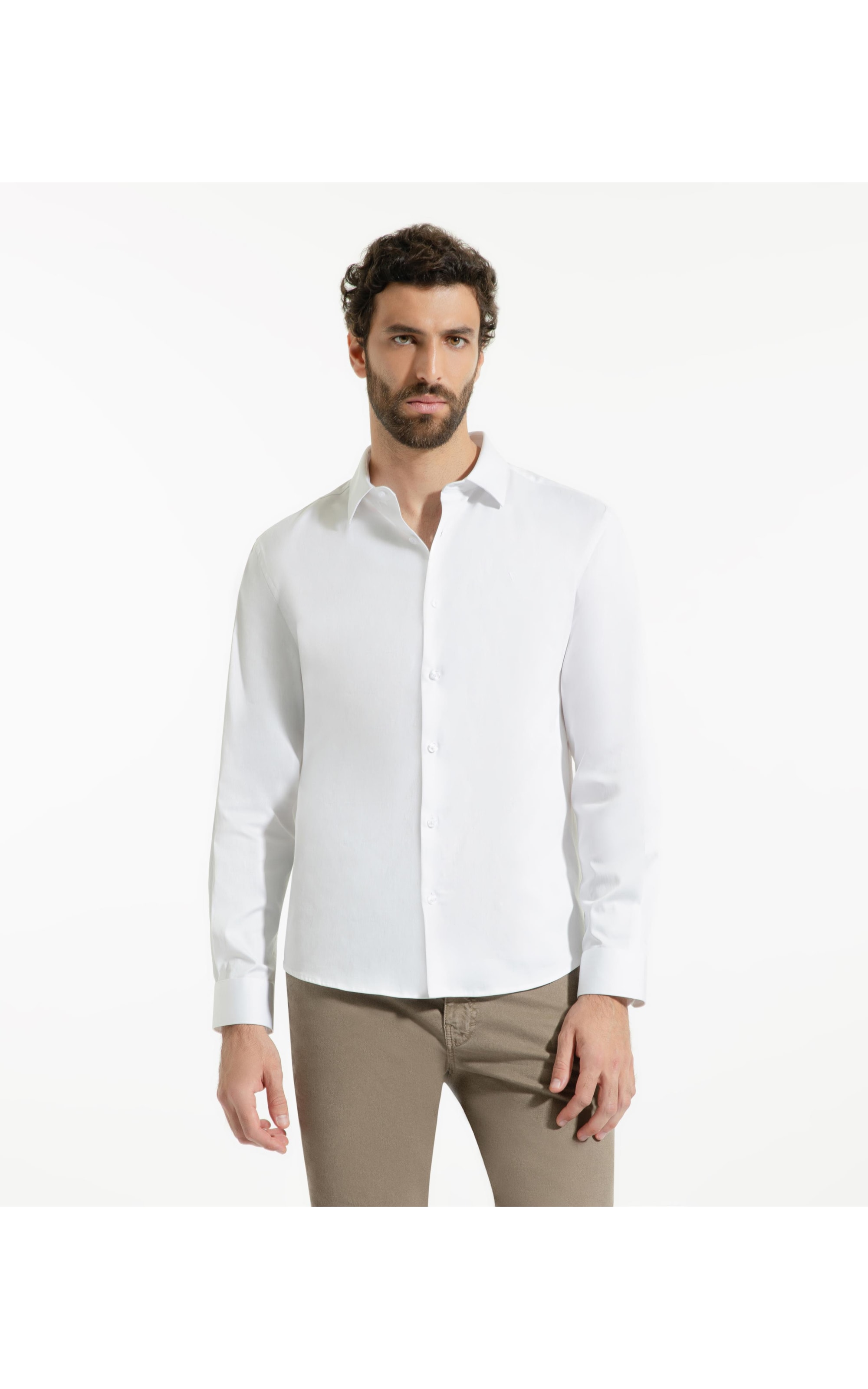 Camisa Cetim Slim Irish Branco