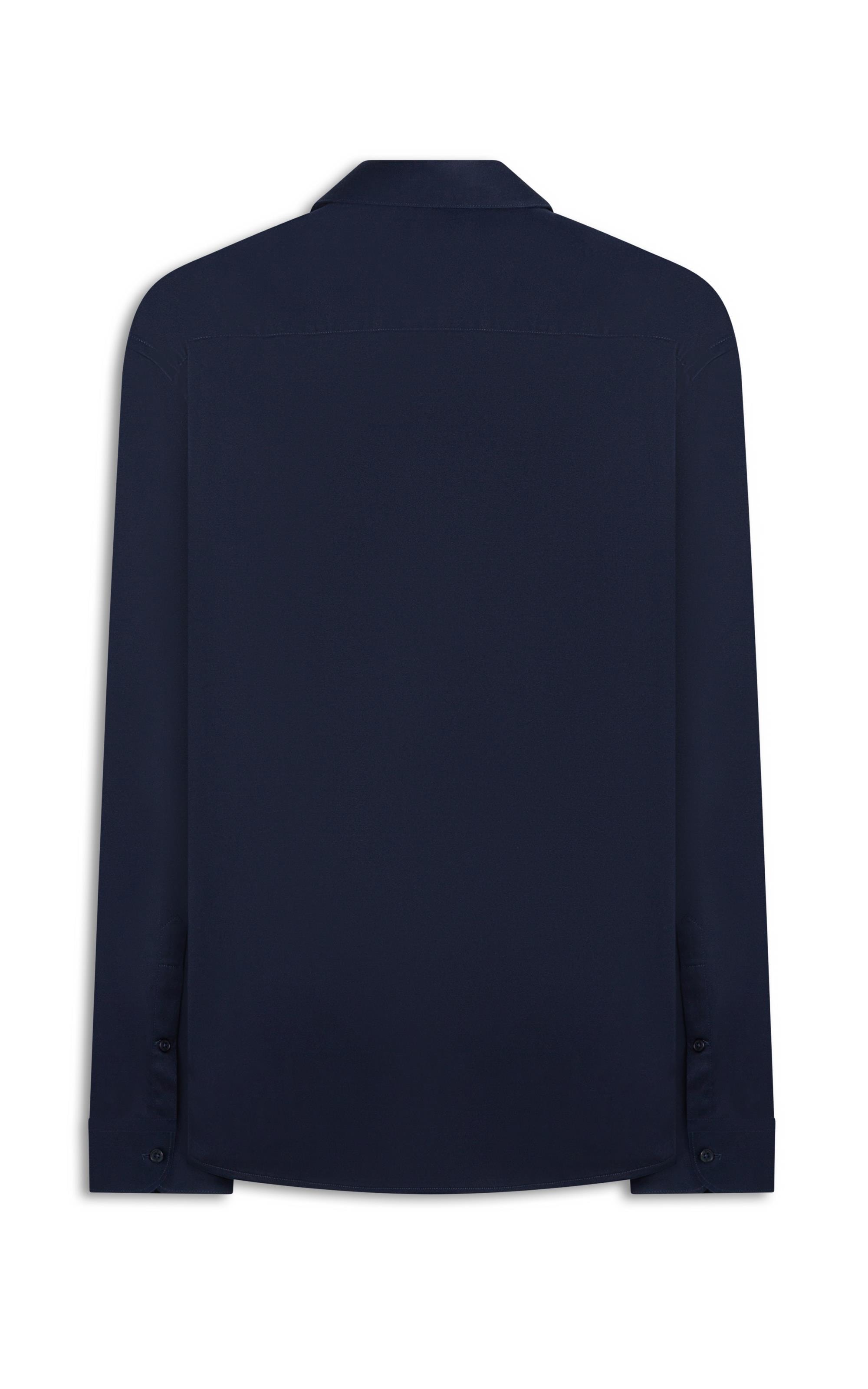 Camisa Cetim Slim Irish Dark Navy