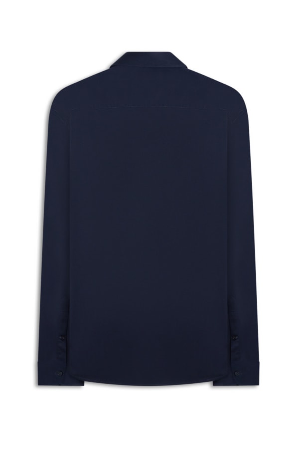 Camisa Cetim Slim Irish Dark Navy
