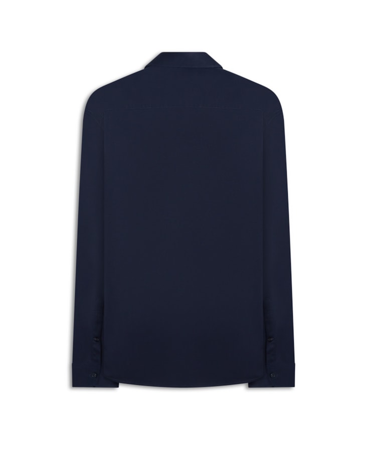 Camisa Cetim Slim Irish Dark Navy
