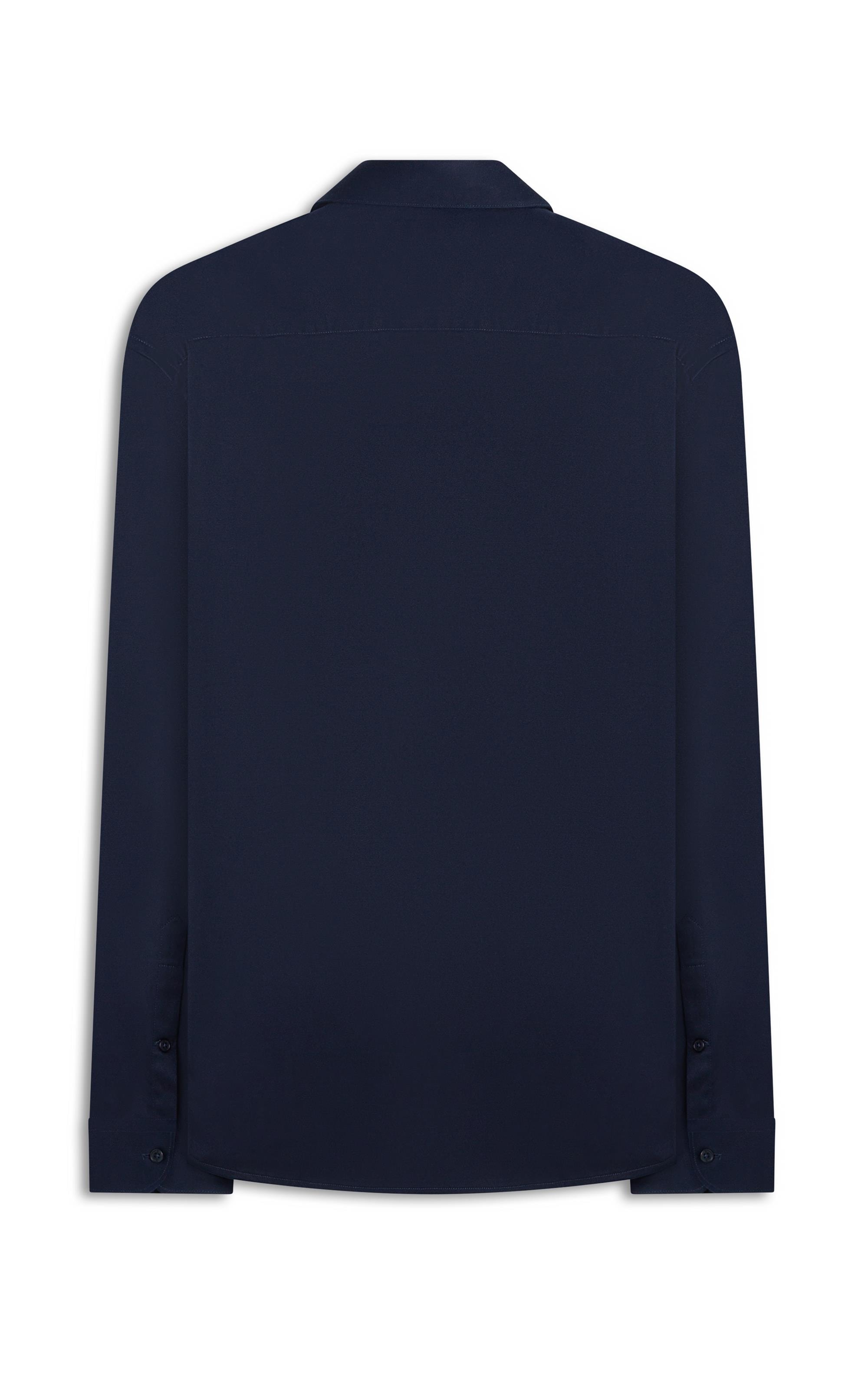 Camisa Cetim Slim Irish Dark Navy