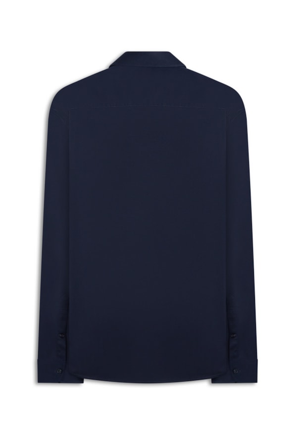 Camisa Cetim Slim Irish Dark Navy