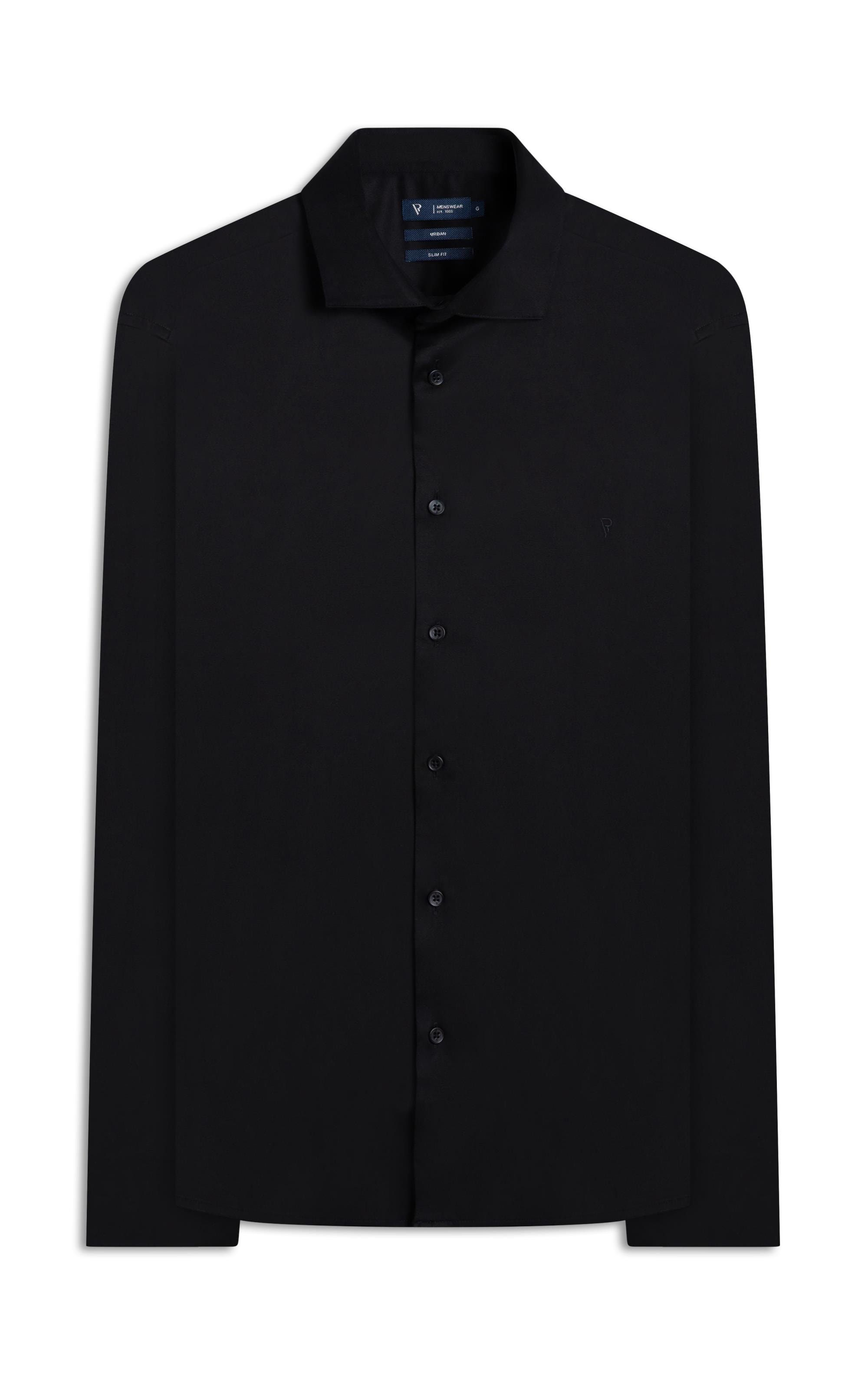 Camisa Cetim Slim Irish Preto