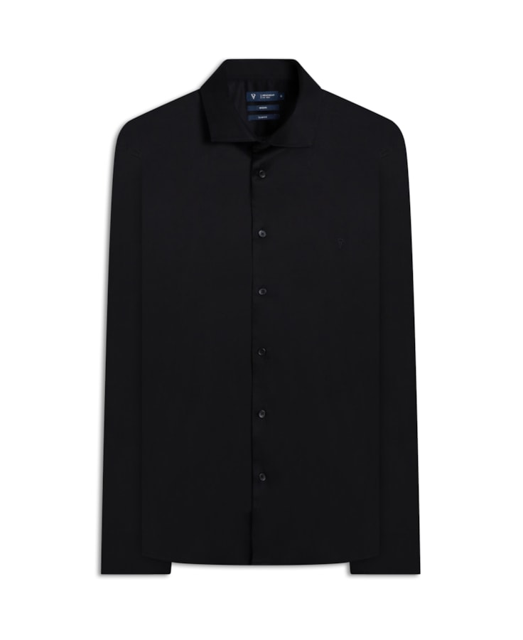 Camisa Cetim Slim Irish Preto