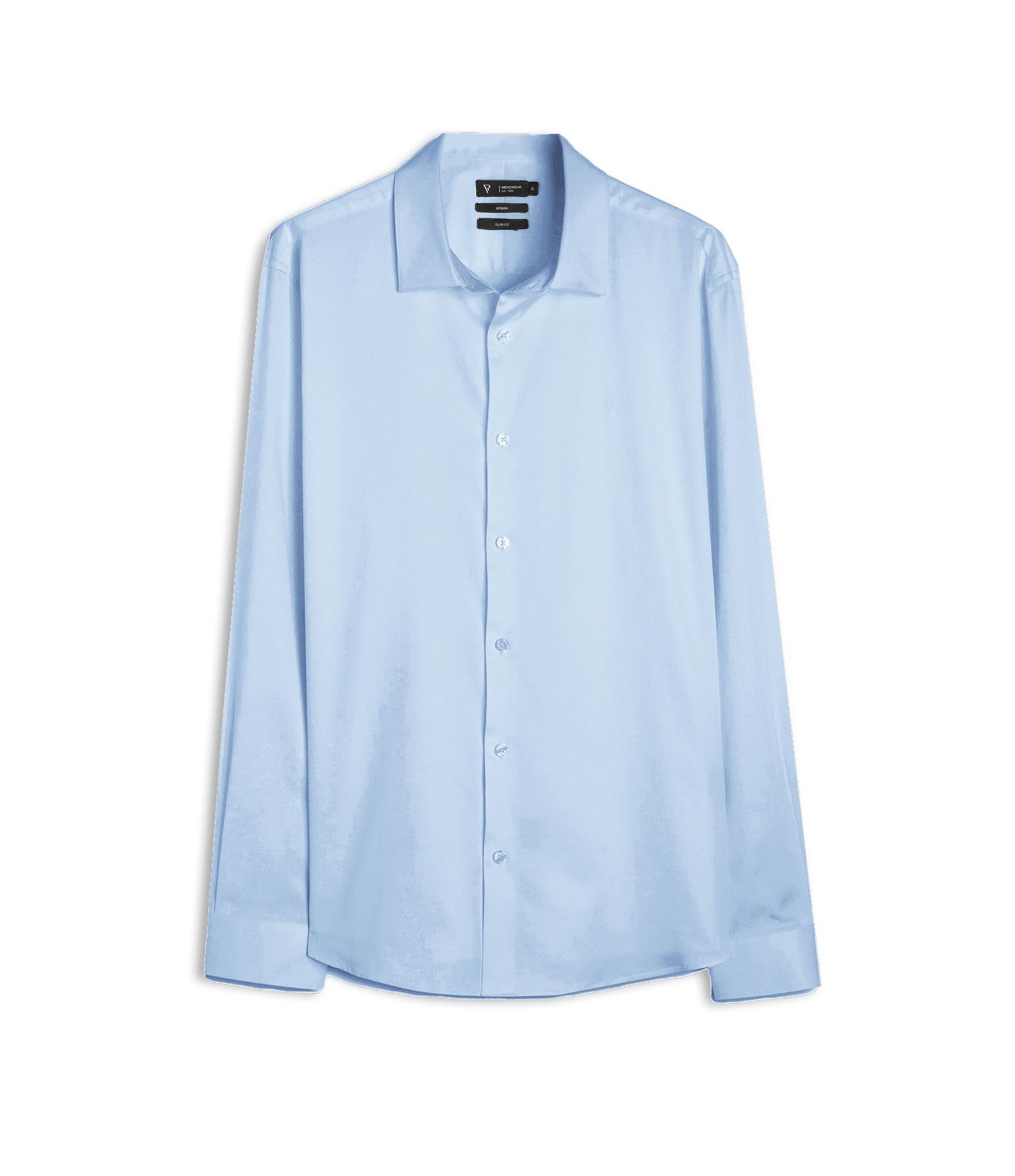 Camisa Cetim Slim New Italian Azul Claro
