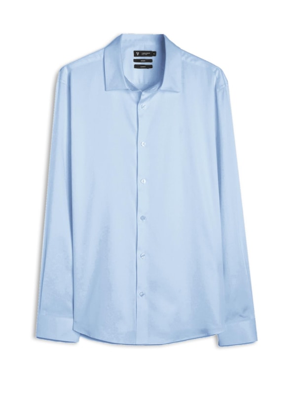 Camisa Cetim Slim New Italian Azul Claro