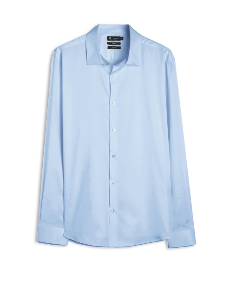 Camisa Cetim Slim New Italian Azul Claro