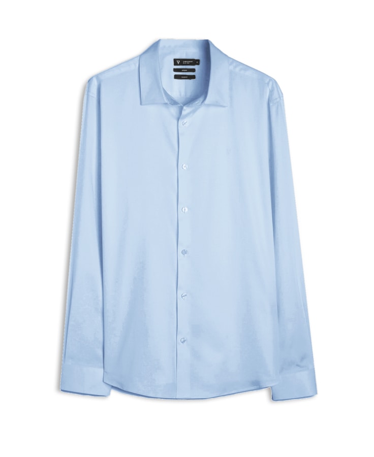 Camisa Cetim Slim New Italian Azul Claro
