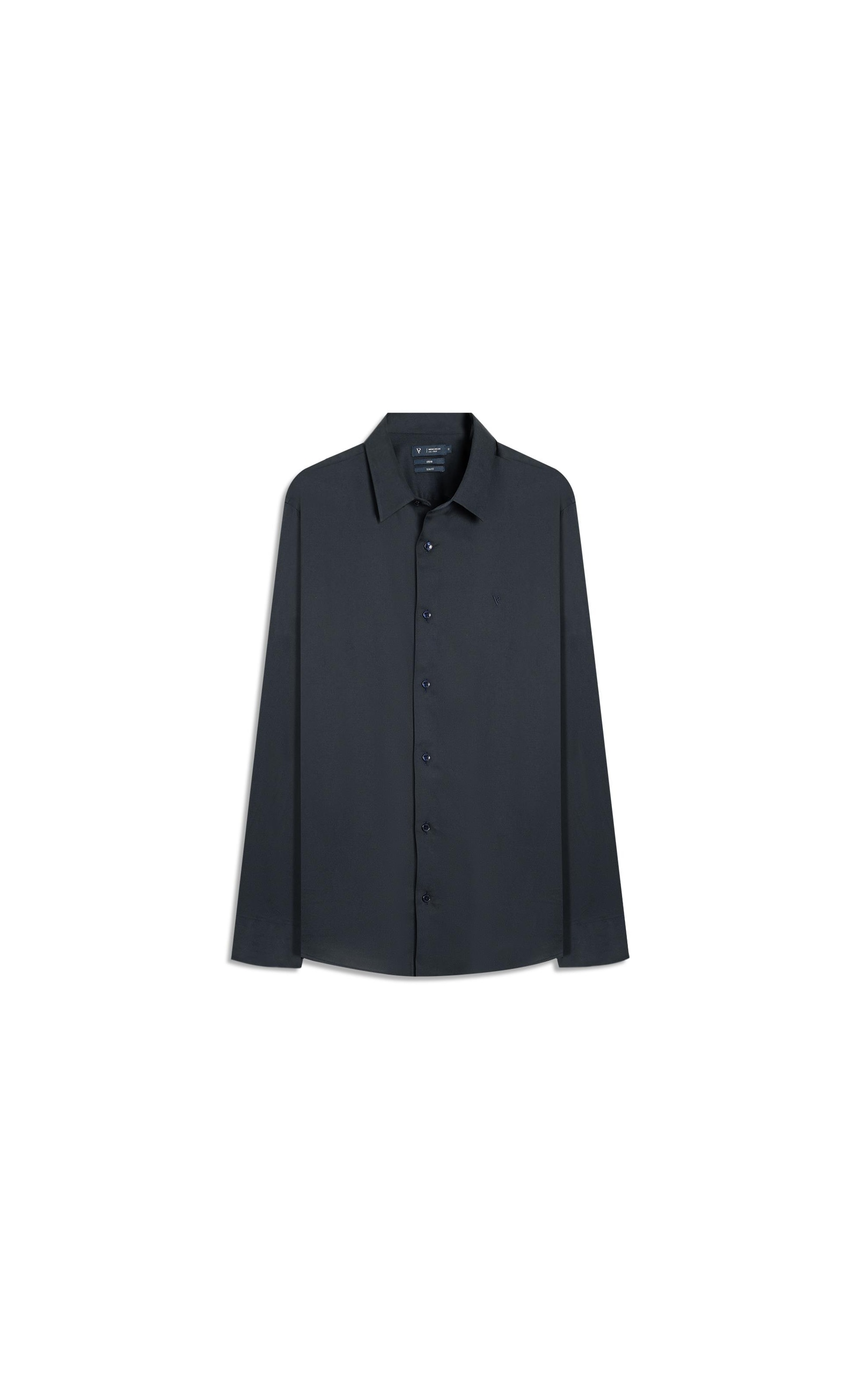 Camisa Cetim Slim New Italian Dark Navy