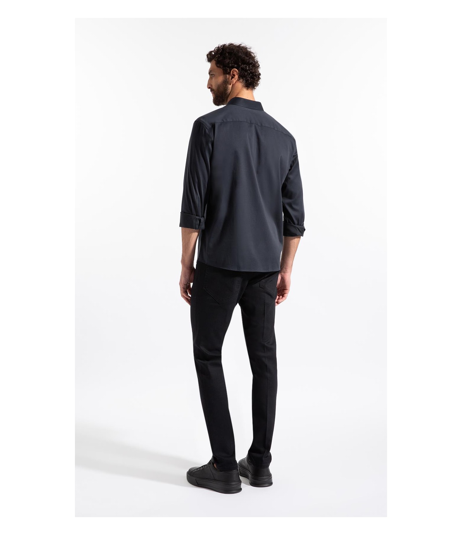 Camisa Cetim Slim New Italian Dark Navy