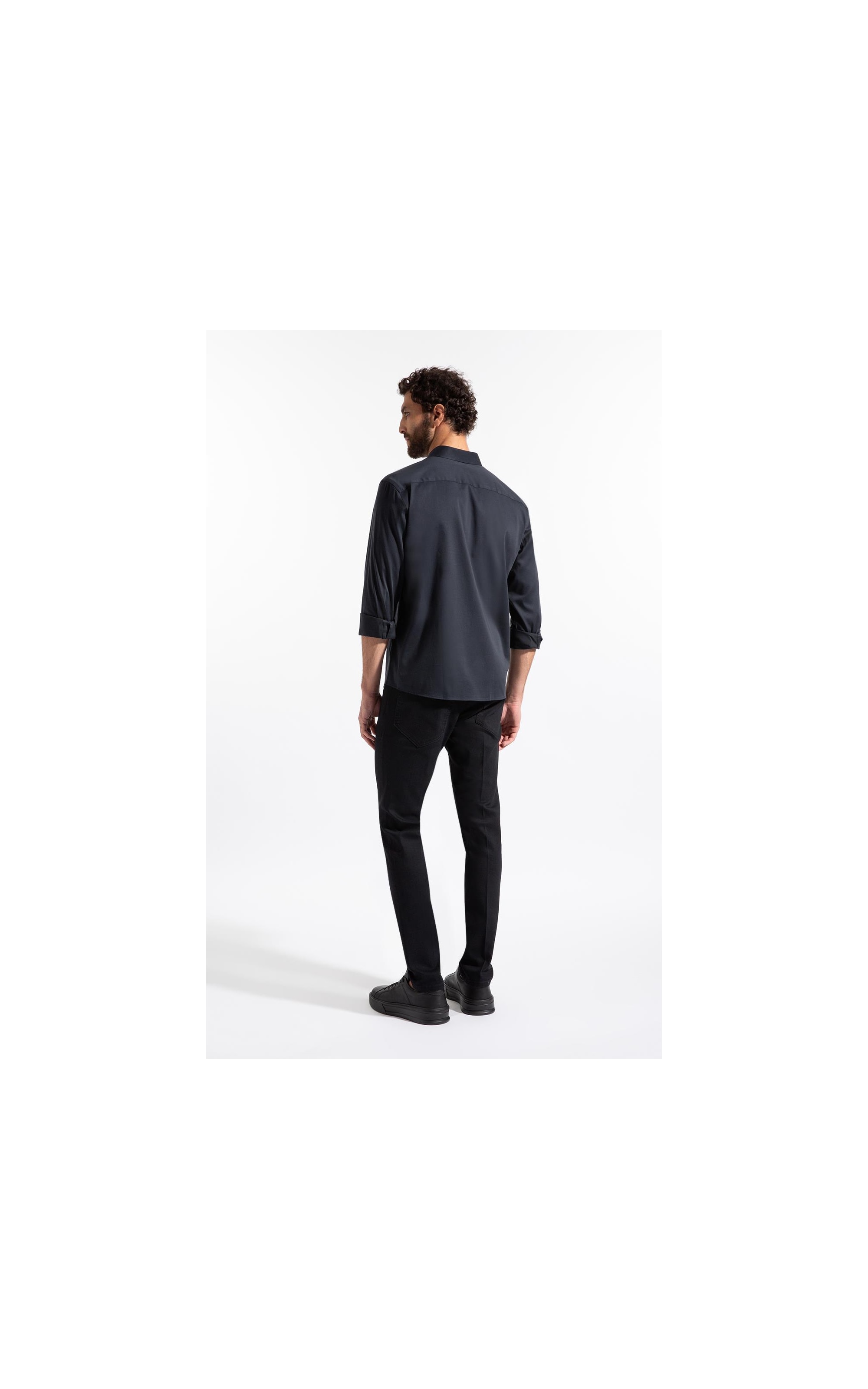 Camisa Cetim Slim New Italian Dark Navy