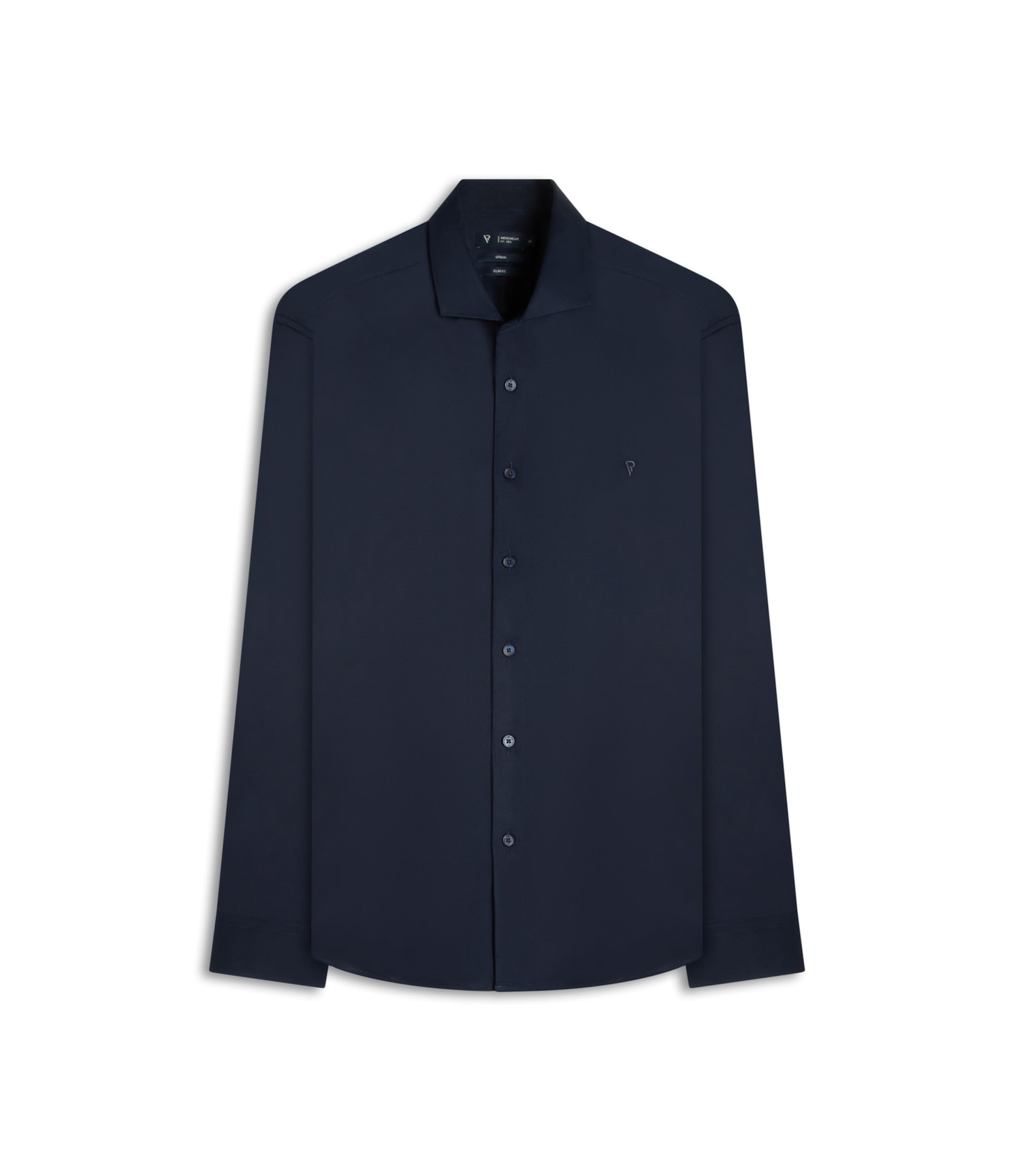 Camisa Cetim Slim New Italian Dark Navy