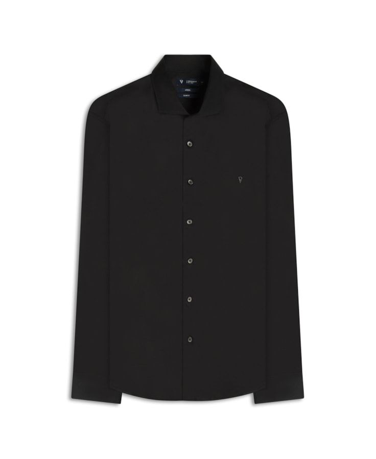 Camisa Cetim Slim New Italian Preto