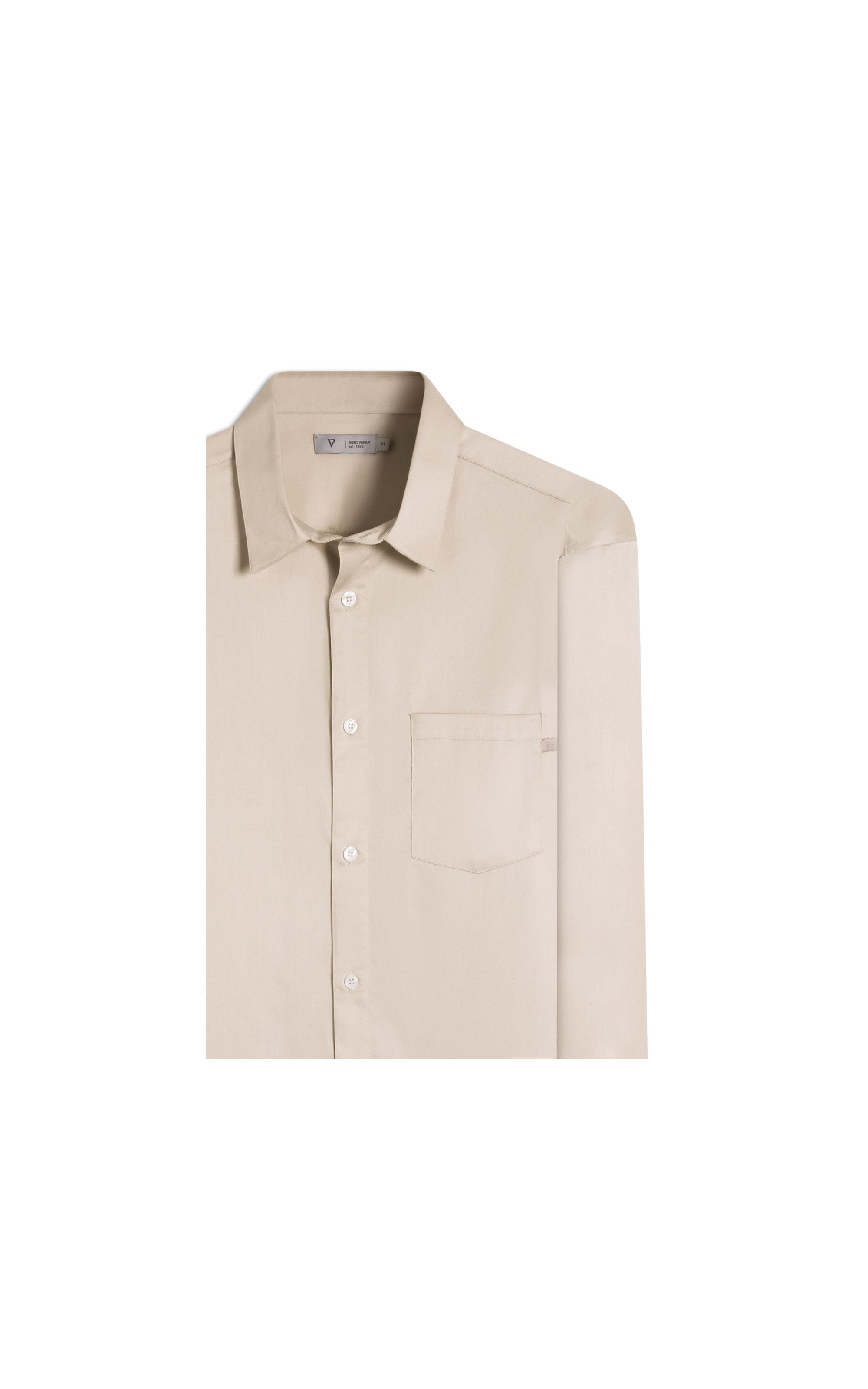Camisa Cetim Stretch Fio 60 Classic Areia