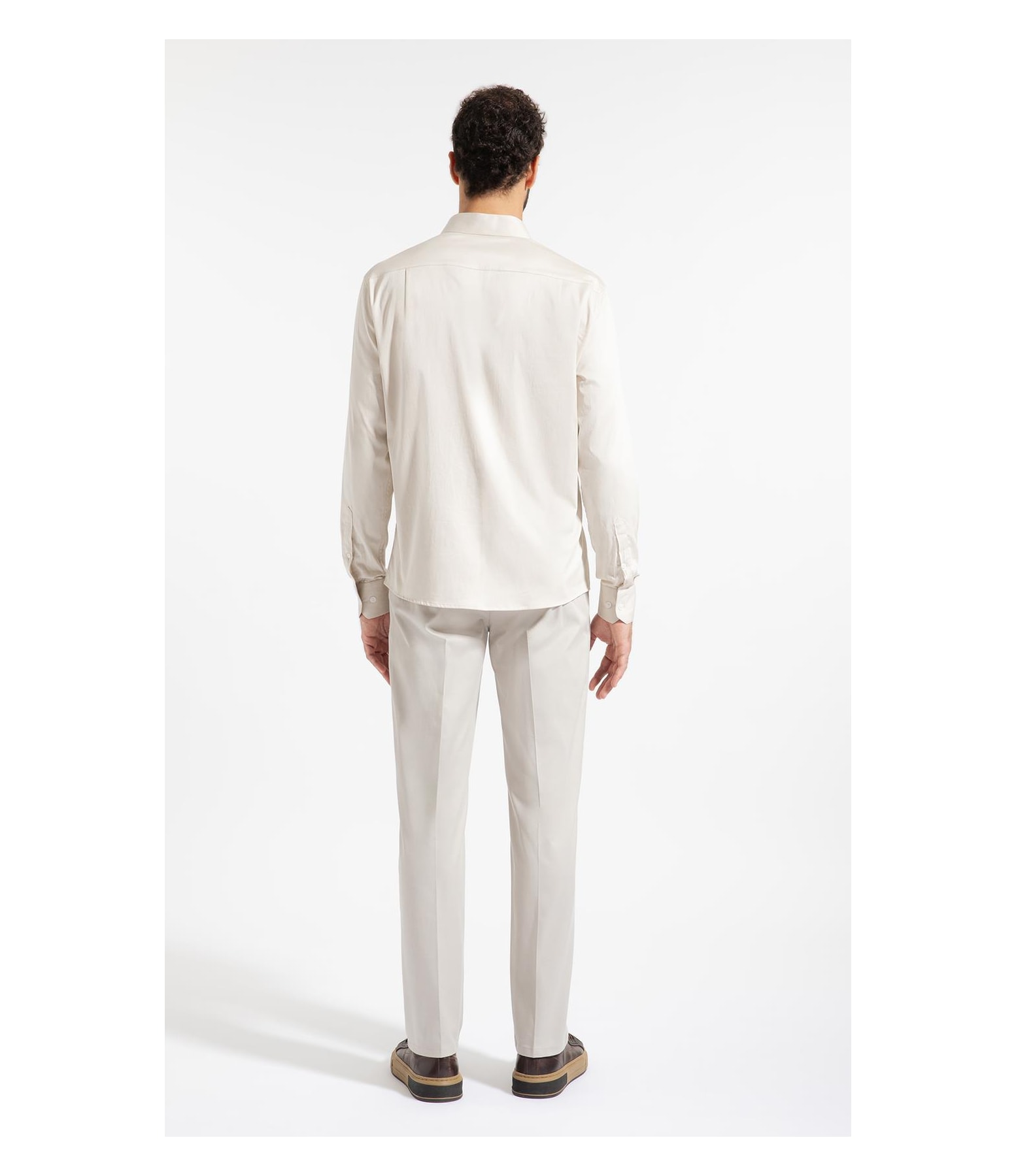 Camisa Cetim Stretch Fio 60 Classic Areia