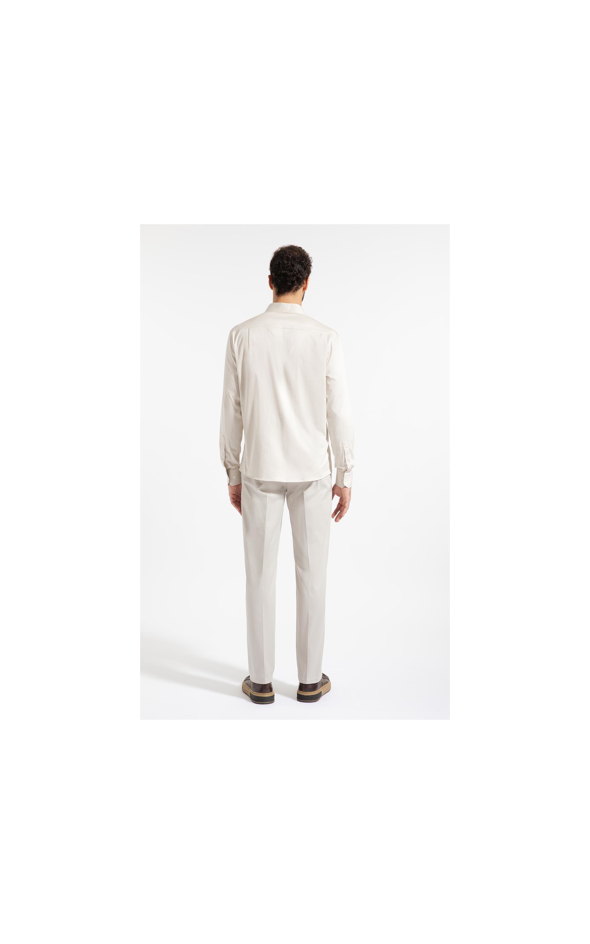 Camisa Cetim Stretch Fio 60 Classic Areia