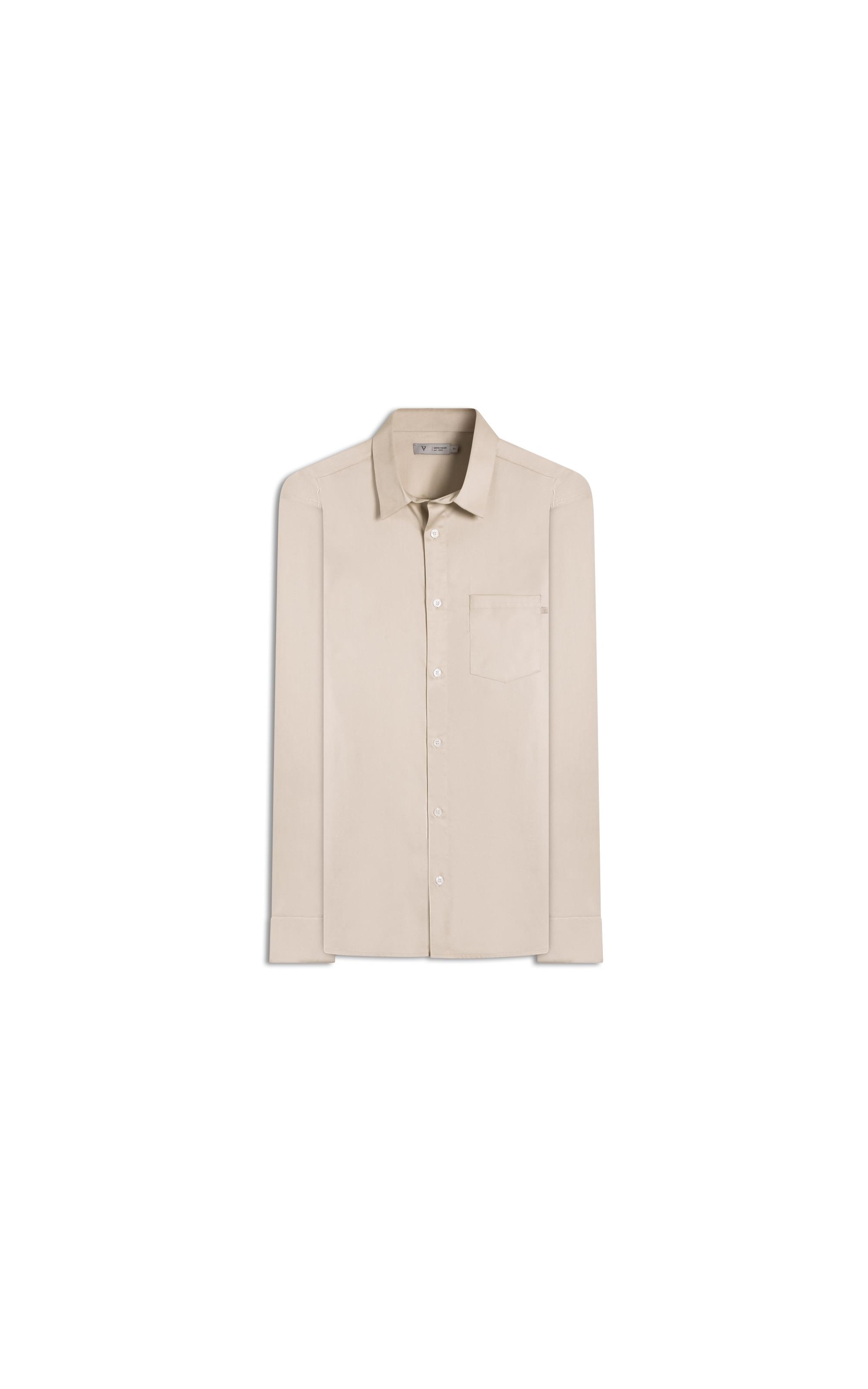 Camisa Cetim Stretch Fio 60 Classic Areia