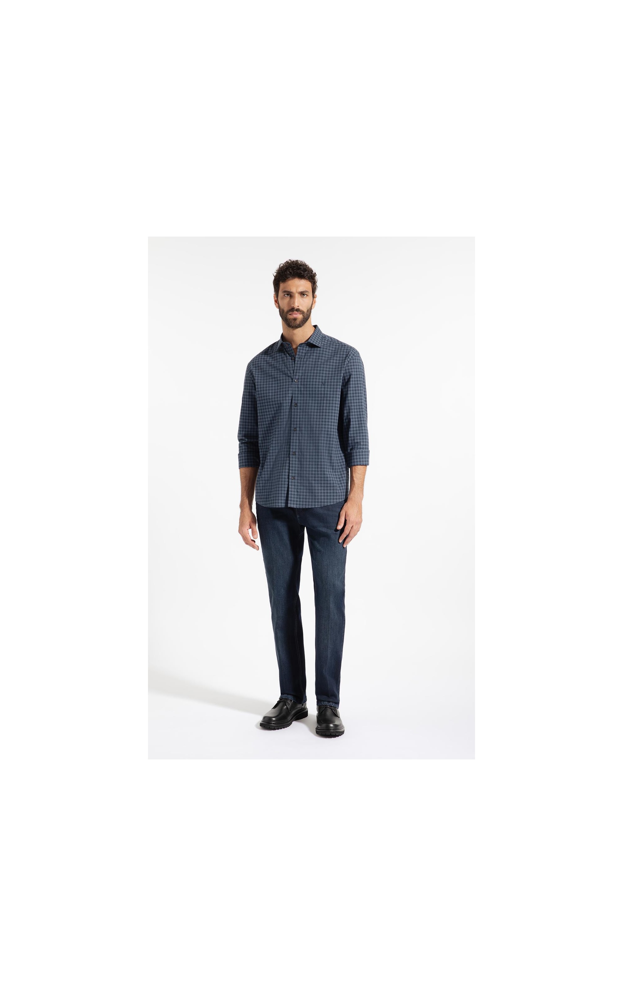 Camisa Cms Tric Nort Plaid Clsc Nw Ita Dark Navy