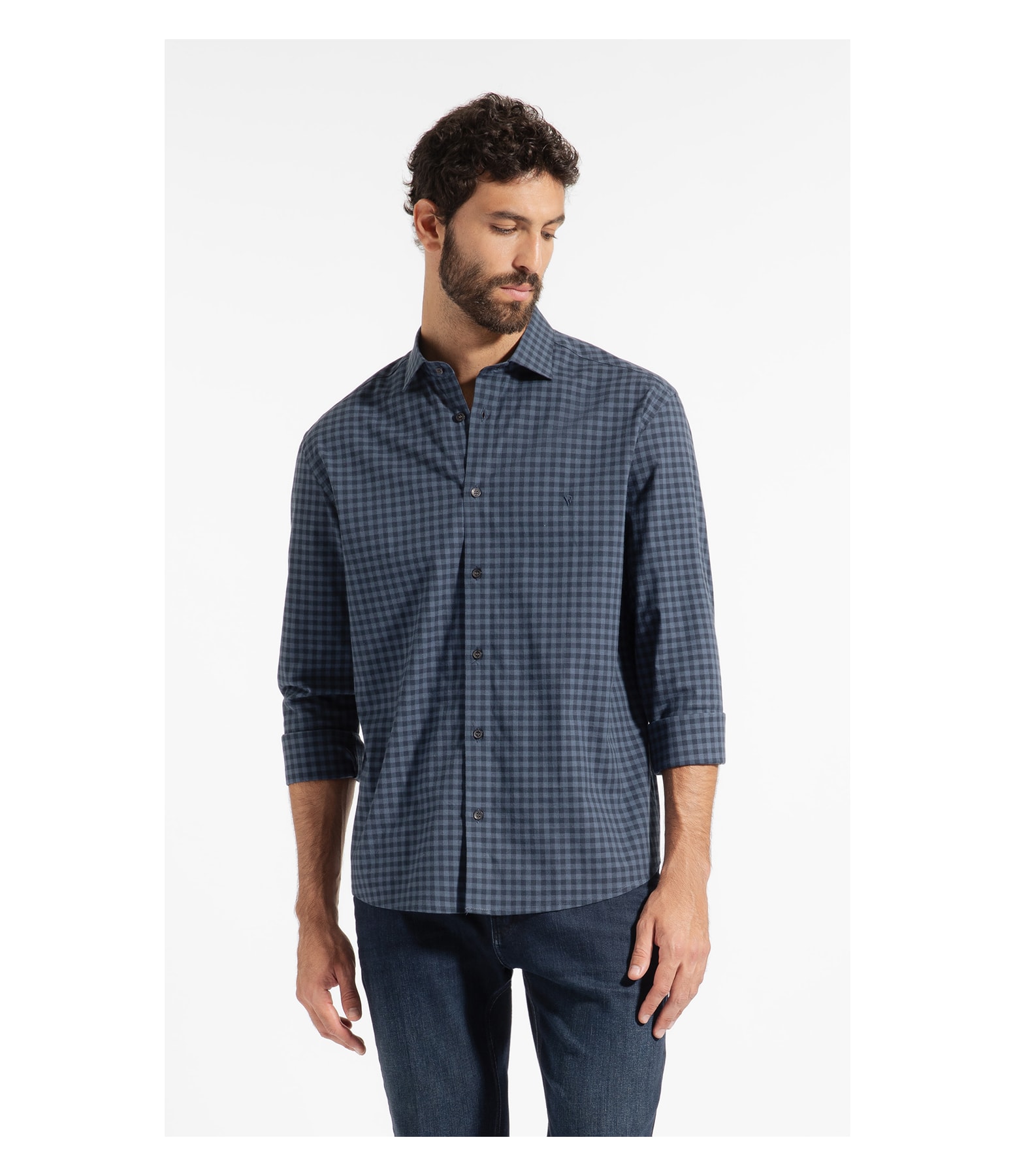 Camisa Cms Tric Nort Plaid Clsc Nw Ita Dark Navy