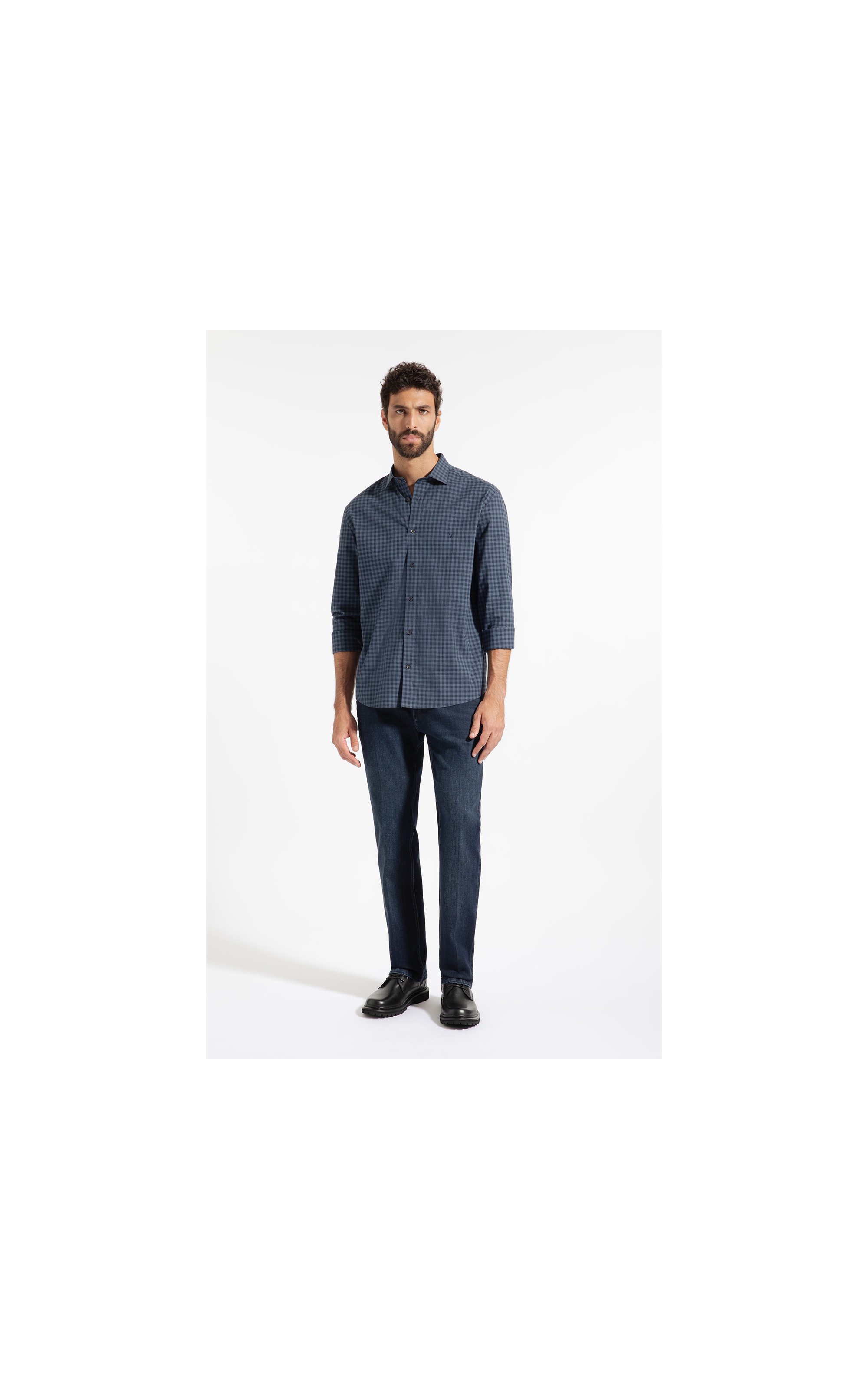 Camisa Cms Tric Nort Plaid Clsc Nw Ita Dark Navy