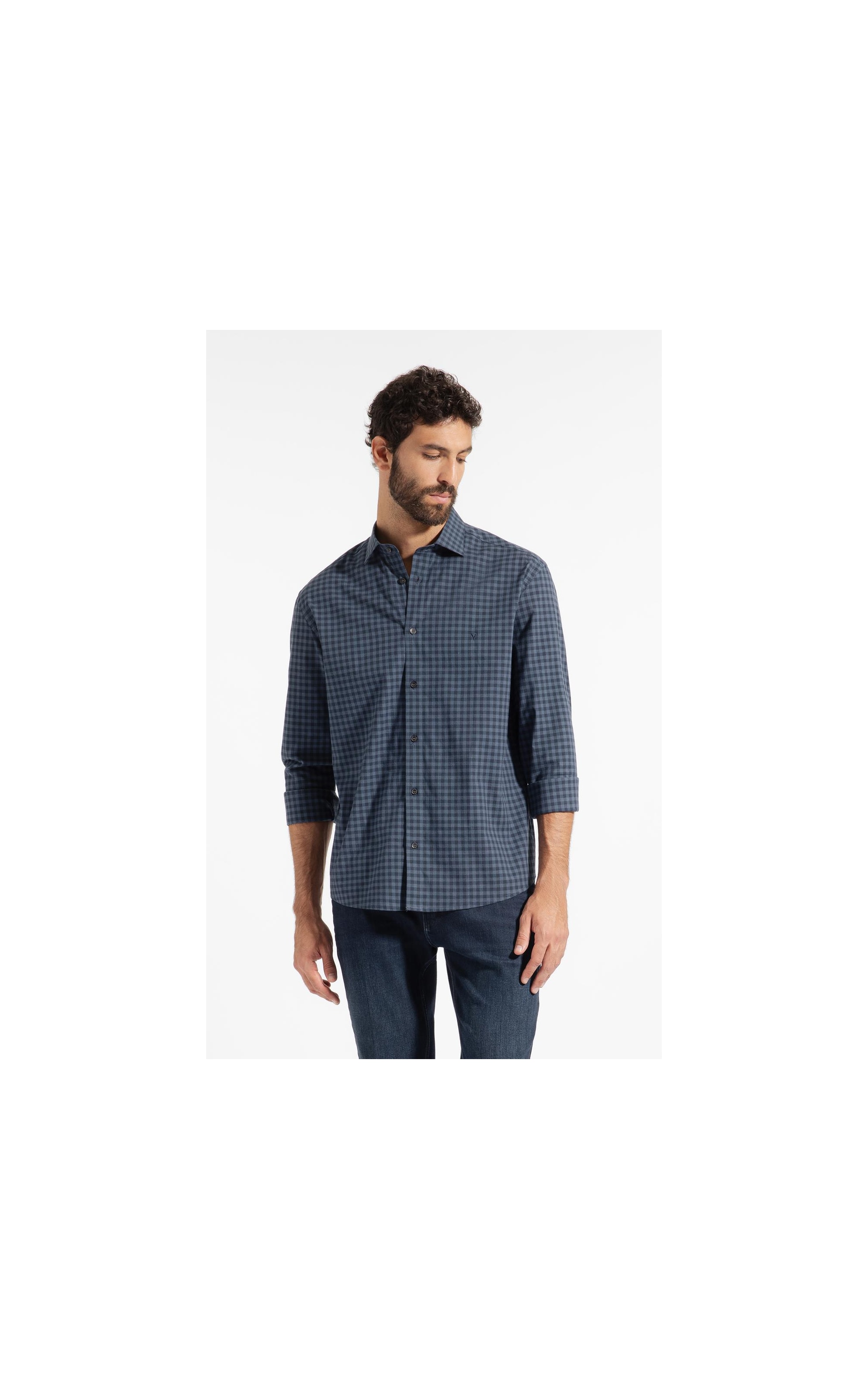 Camisa Cms Tric Nort Plaid Clsc Nw Ita Dark Navy