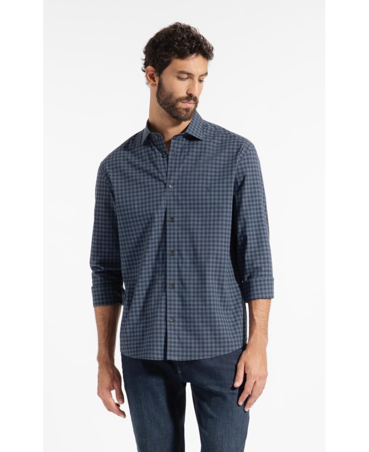 Camisa Cms Tric Nort Plaid Clsc Nw Ita Dark Navy