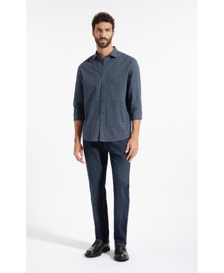 Camisa Cms Tric Nort Plaid Clsc Nw Ita Dark Navy