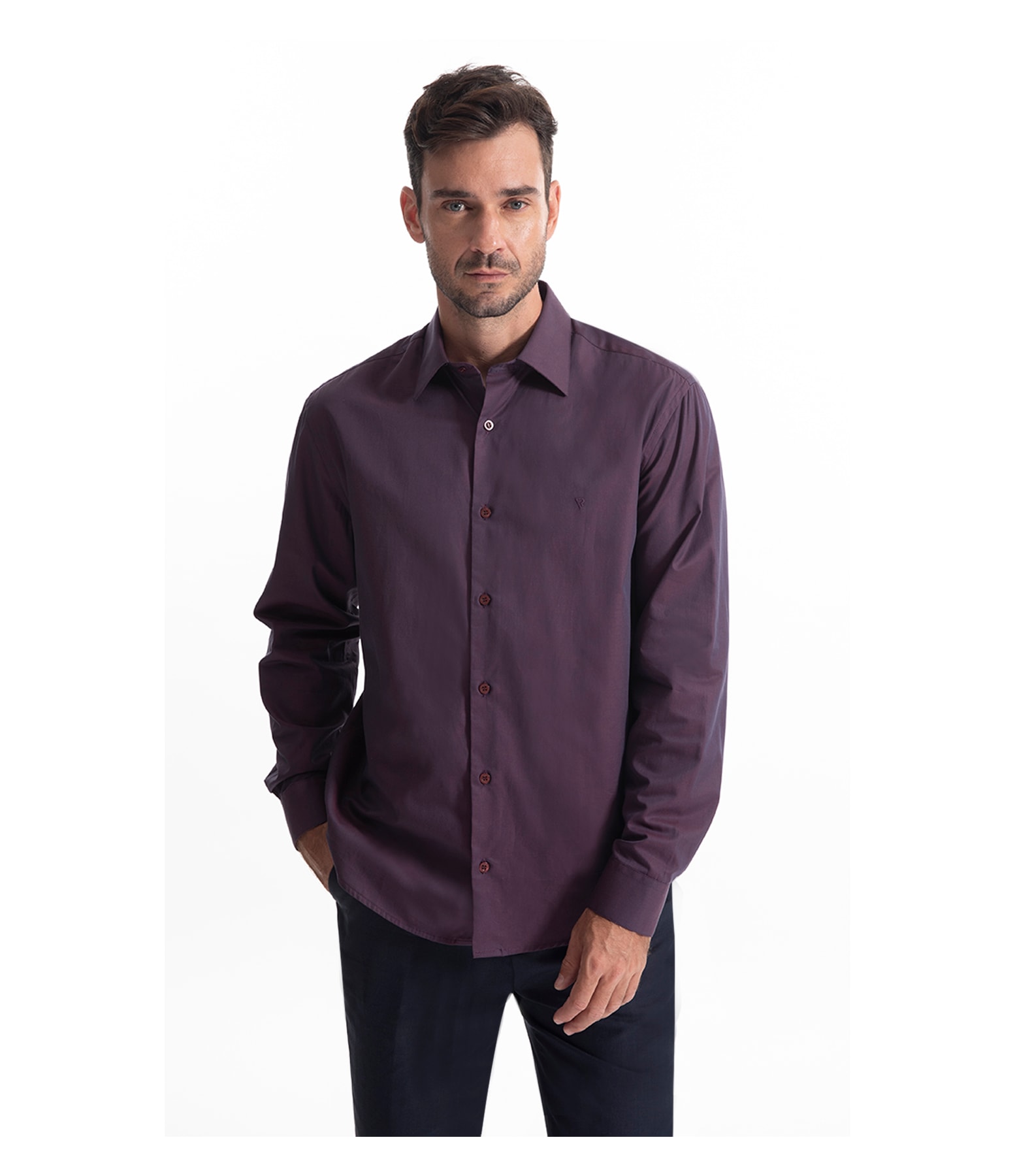 Camisa Corsiga Twill Bordeaux