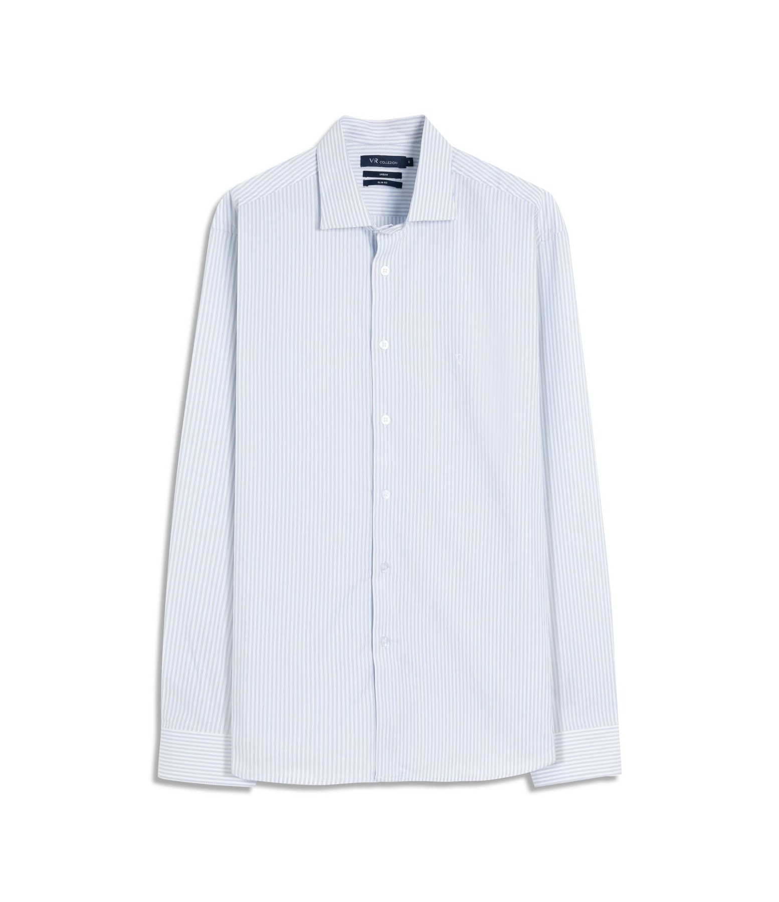 Camisa Cotoncra Listras Ibiza Slim Nw Ita Azul Claro
