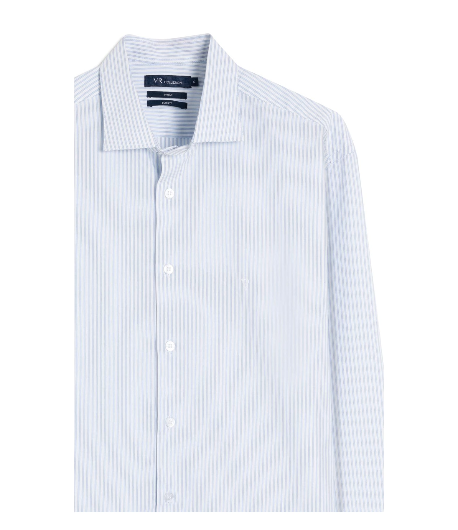Camisa Cotoncra Listras Ibiza Slim Nw Ita Azul Claro