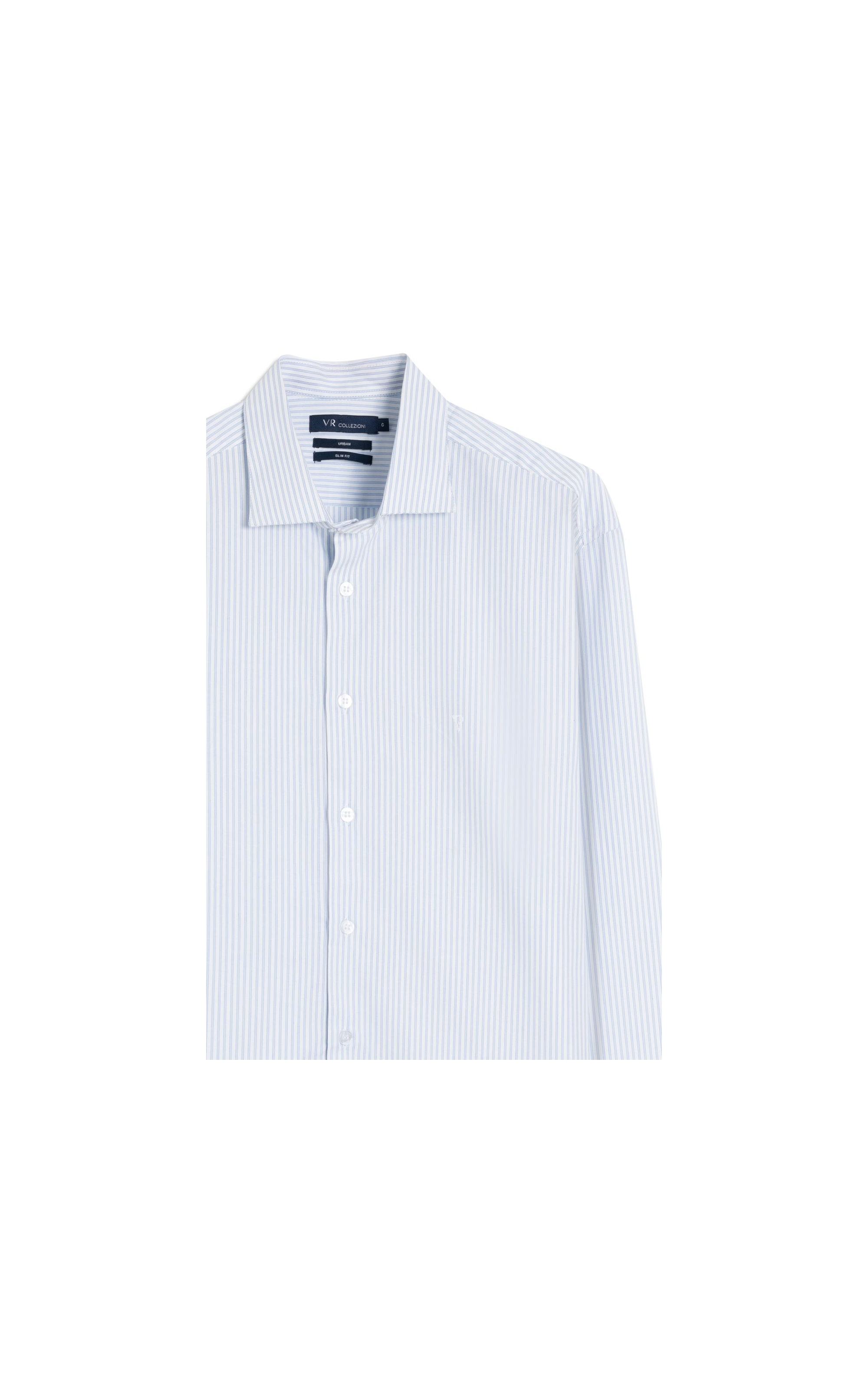 Camisa Cotoncra Listras Ibiza Slim Nw Ita Azul Claro