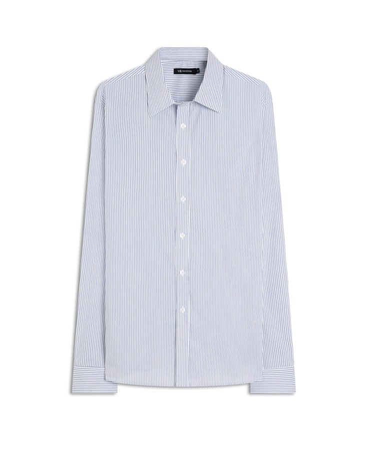 Camisa Cottom Slim Azul Bic