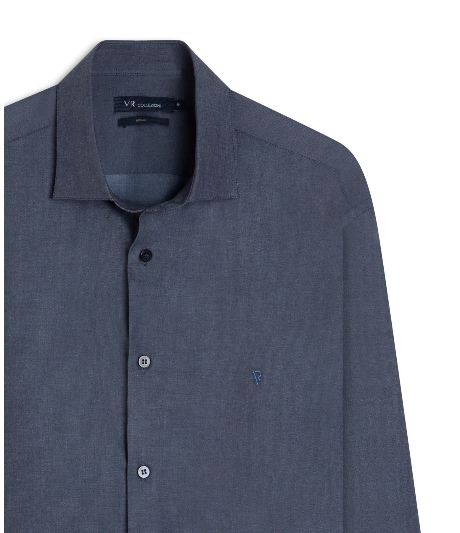 Camisa Cotton Denim Liso Class Nw Ita Dark Navy