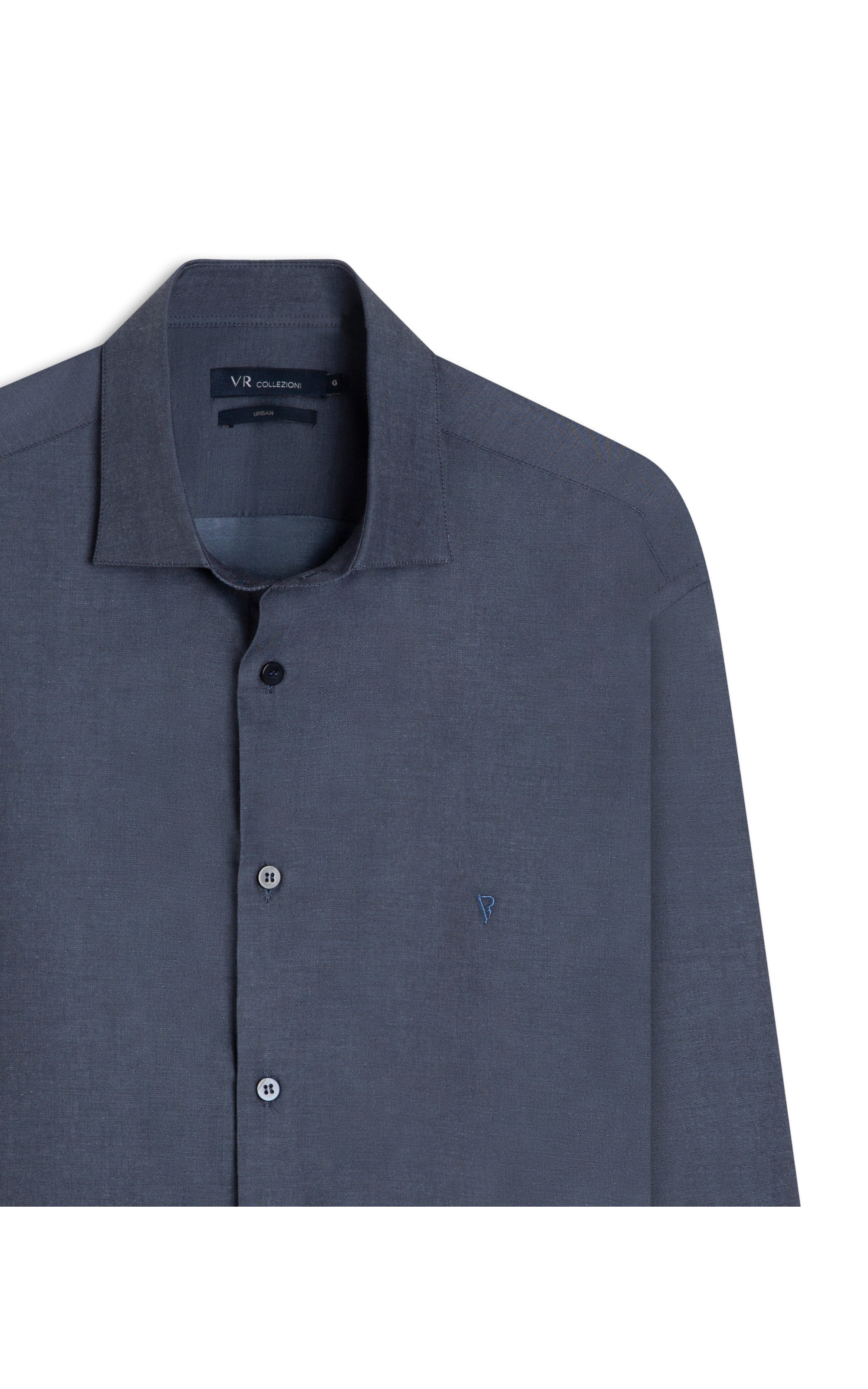 Camisa Cotton Denim Liso Class Nw Ita Dark Navy