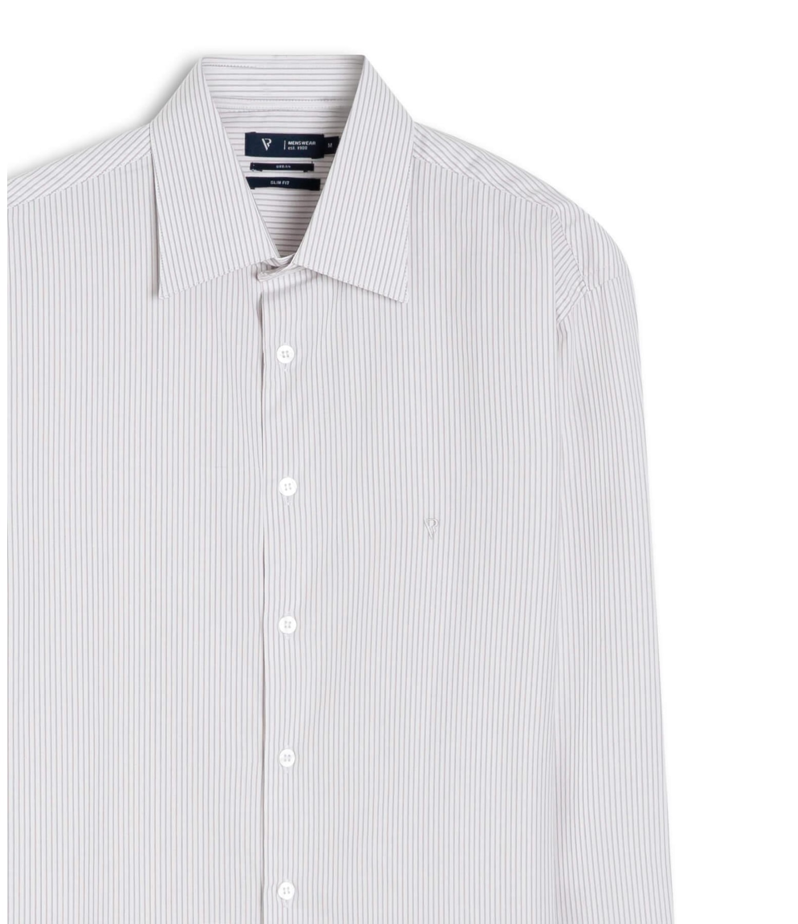 Camisa Cotton Listras Emilio Classic Cinza Claro