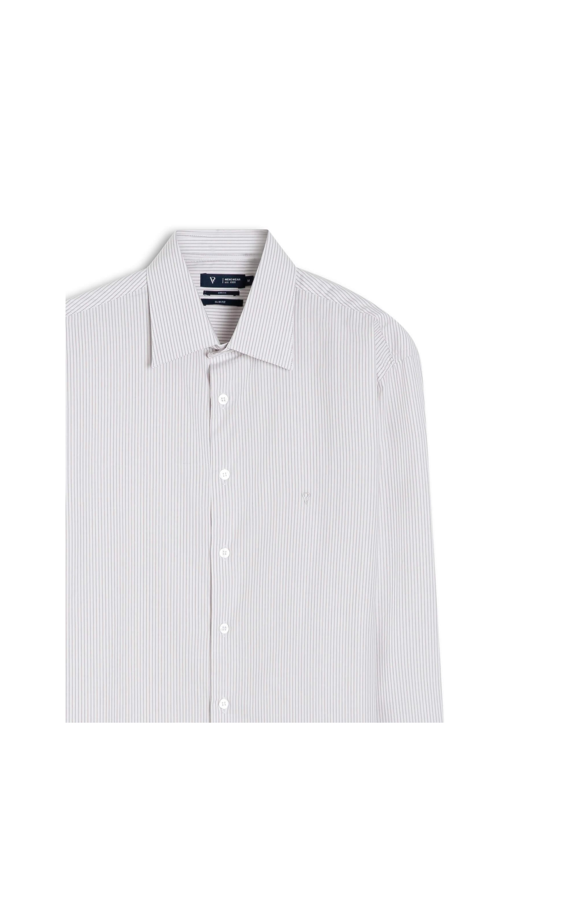 Camisa Cotton Listras Emilio Classic Cinza Claro