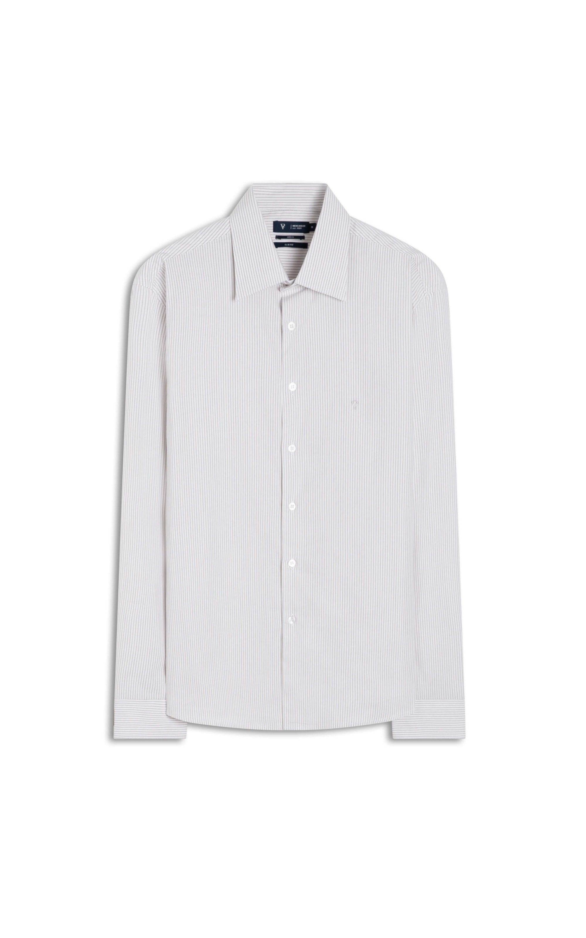Camisa Cotton Listras Emilio Classic Cinza Claro